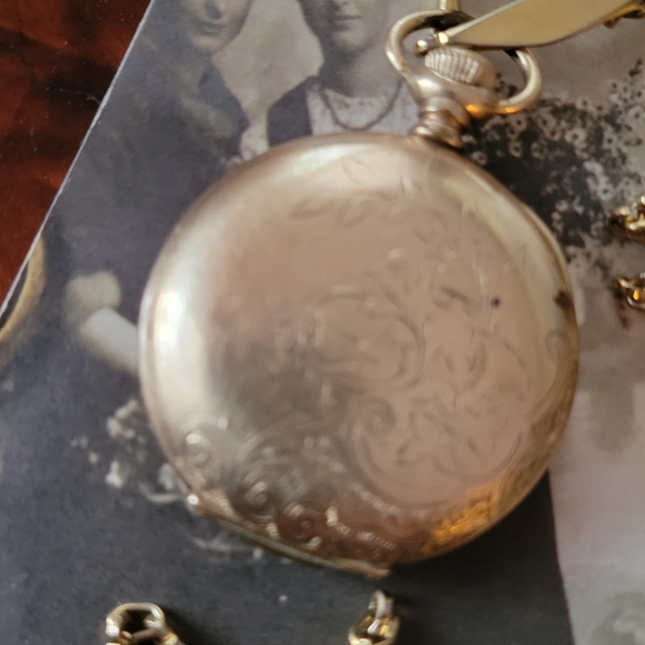 Relisted -Antique locket Myrtle MC 1901 gold watch case necklace Victorian - Picture 14 of 17